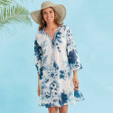 Tunique plage Fleur bleue