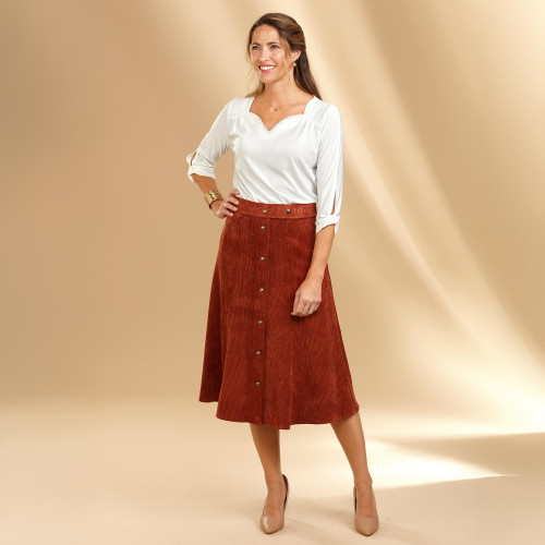 Jupe velours côtelé
