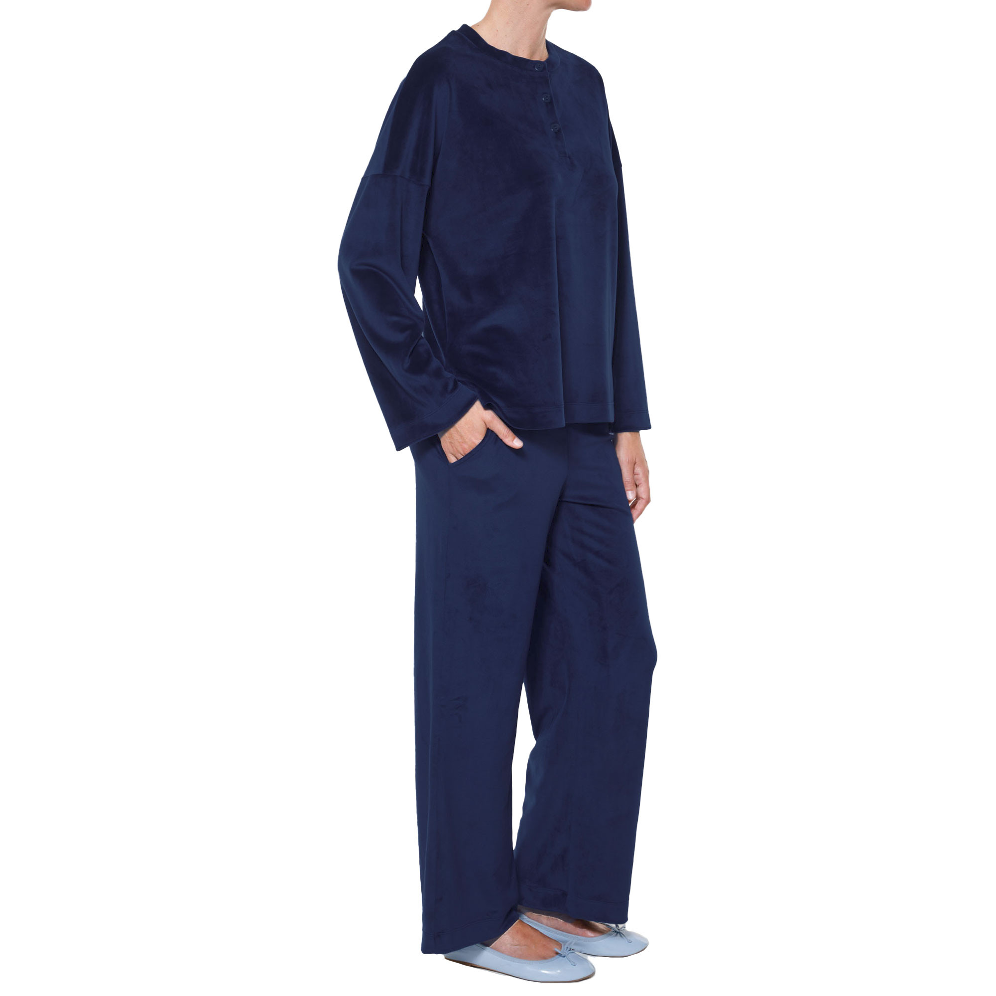 Pyjama velours douceur Bleu - La Femme Moderne - Taille 38-40