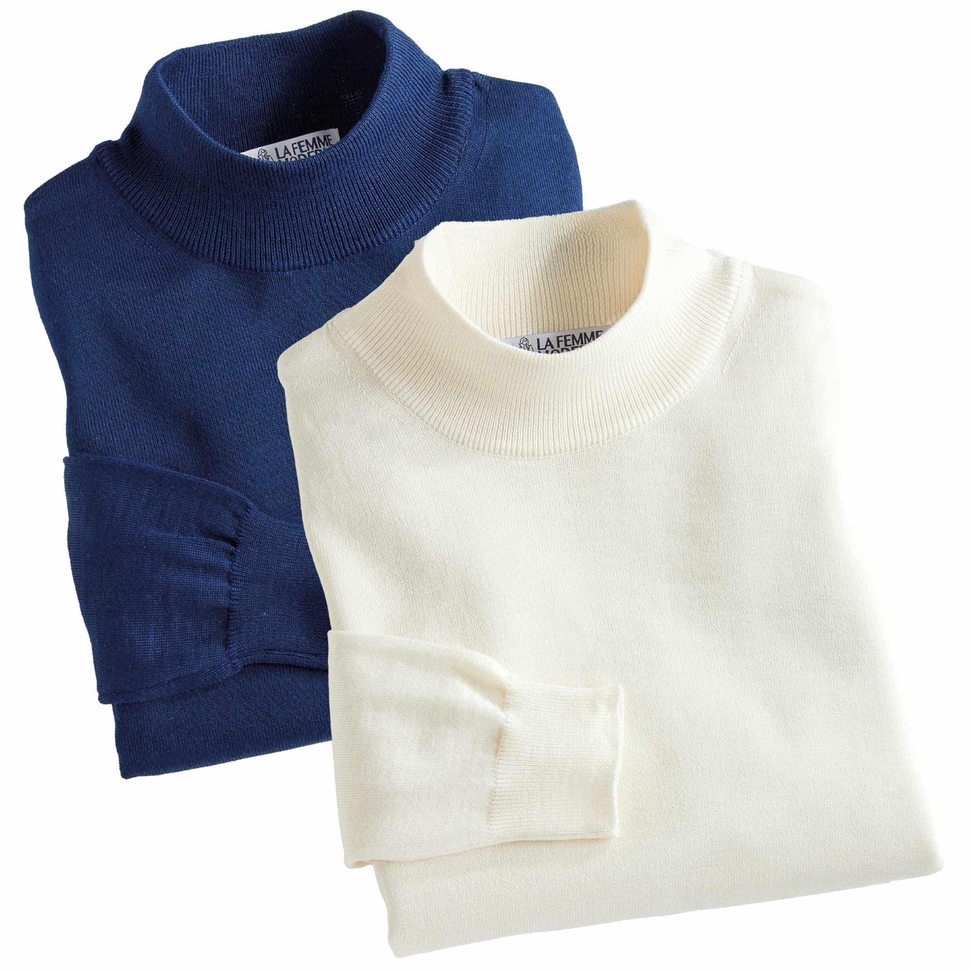 Pull mérinos col montant - les 2 Assortiment de couleurs - La Femme Moderne - Taille 38-40