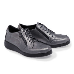 Chaussures cuir argenté