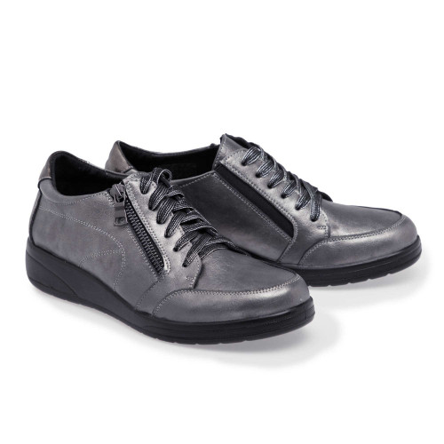 Chaussures cuir argenté