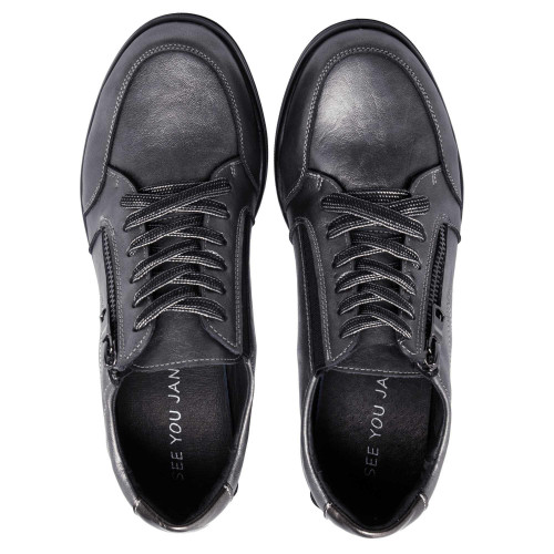 Chaussures cuir argenté