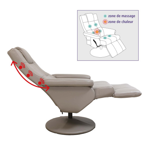 Fauteuil pivotant massant/chauffant
