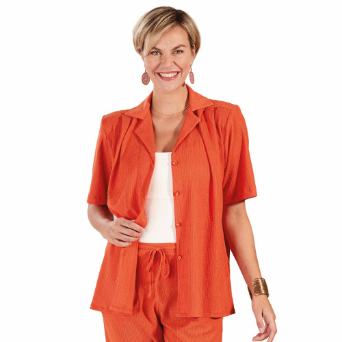 Chemise gaufrée Mandarine