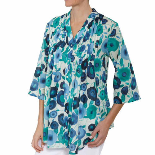 Tunique boutonnée Flora blue