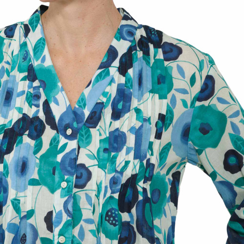 Tunique boutonnée Flora blue