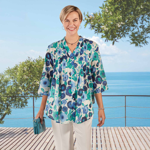 Tunique boutonnée Flora blue