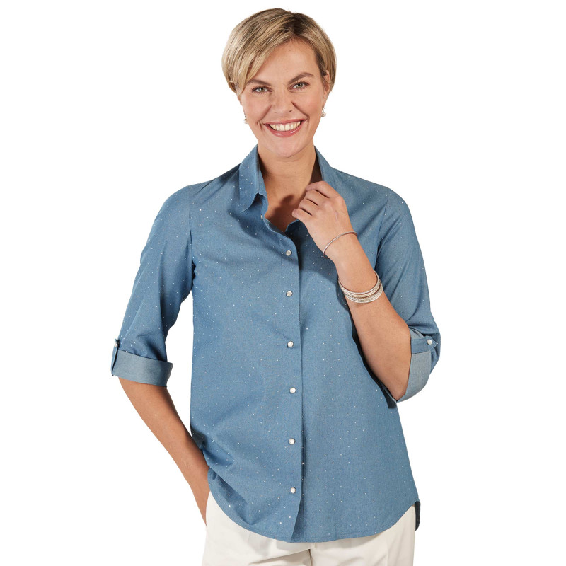 Chemisier chambray strass