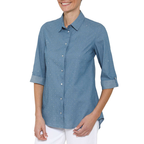 Chemisier chambray strass