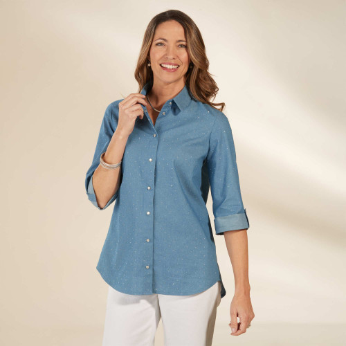 Chemisier chambray strass