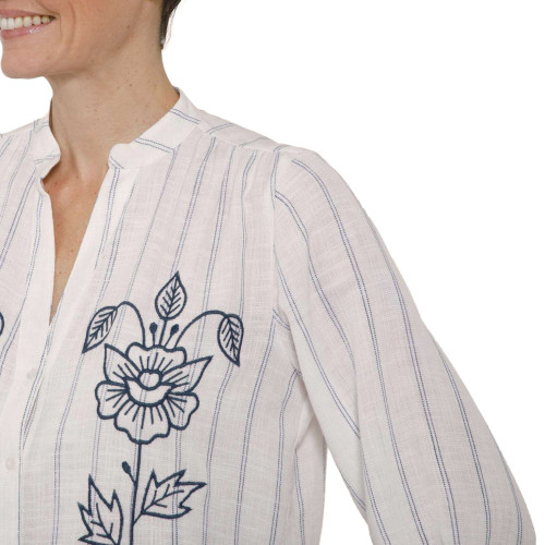 Blouse brodée fleurs