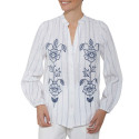 Blouse brodée fleurs