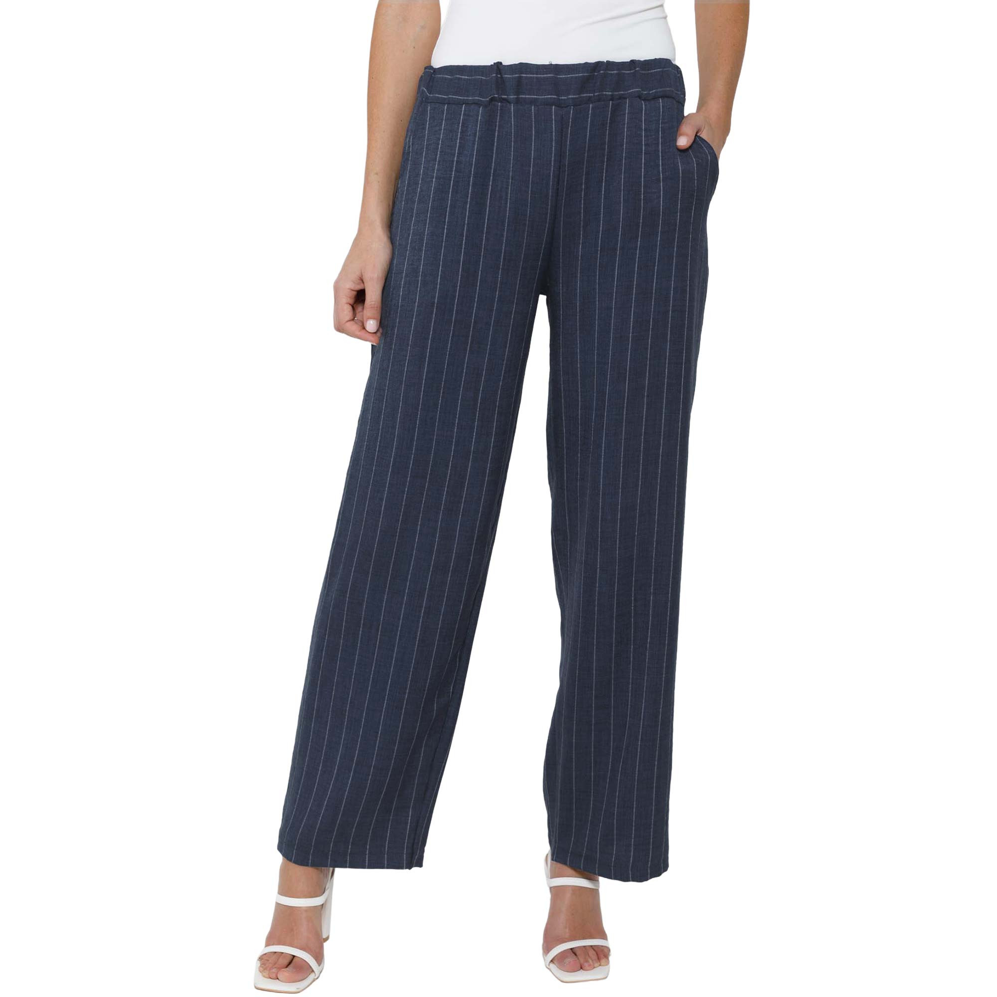 Pantalon fluide amincissant Bleu - La Femme Moderne - Taille L
