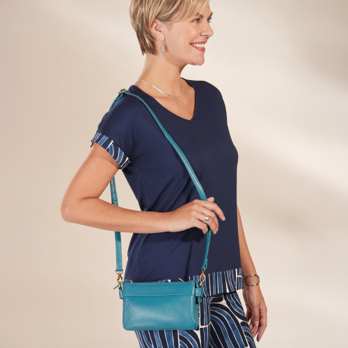 Sac bandoulière turquoise