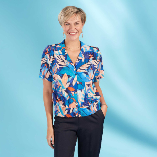 Chemisier blousant fleuri