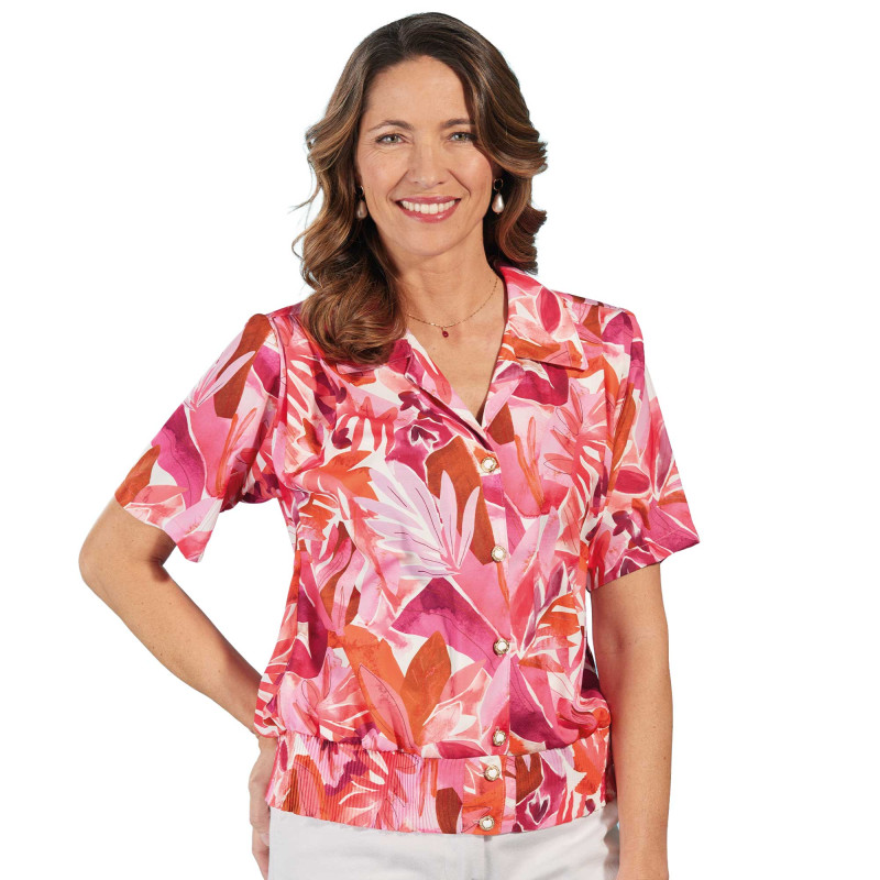 Chemisier blousant fleuri