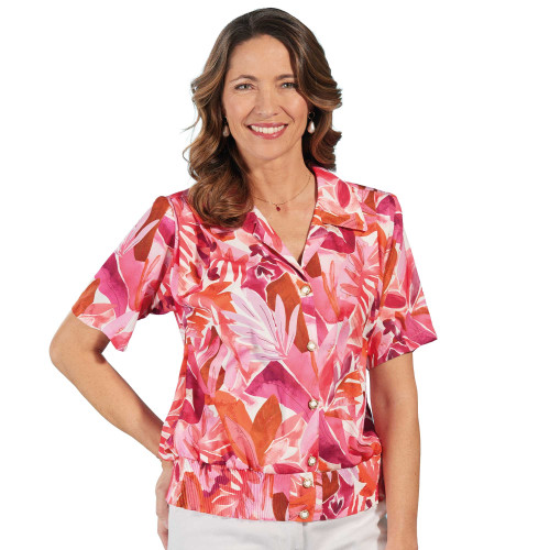 Chemisier blousant fleuri