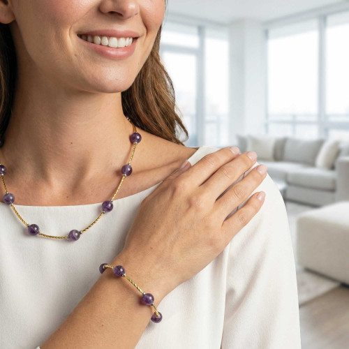 Parure perles de cristal