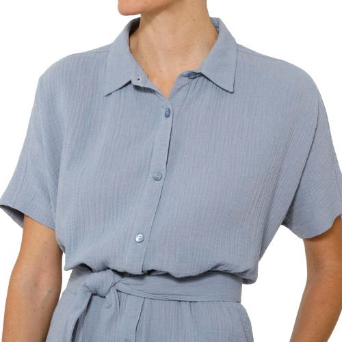 Robe gaze de coton bleue