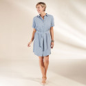 Robe gaze de coton bleue