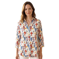 Chemisier imprimé poissons