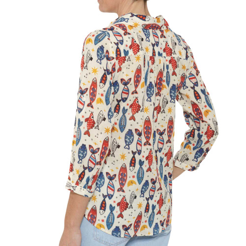 Chemisier imprimé poissons