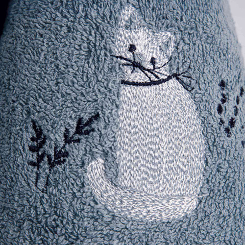 Essuie-mains brodés Chat - les 2