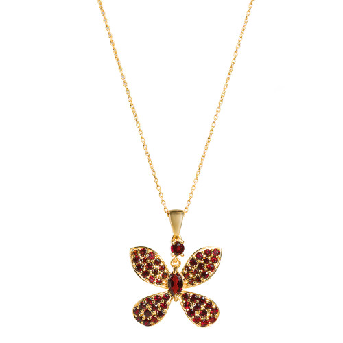 Pendentif papillon grenats (3)