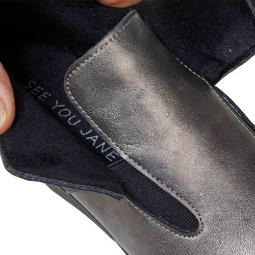 Bottines cuir argenté (6)