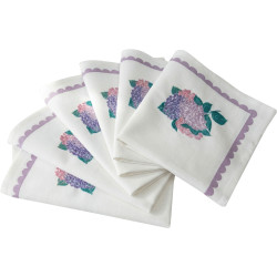 Serviettes Hortensias (40 x 40 cm) - les 6