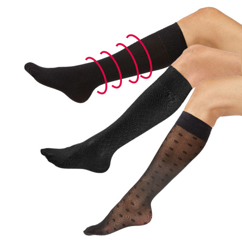 Mi-bas de compression (3 beiges + 3 noires) - les 6 paires (2)