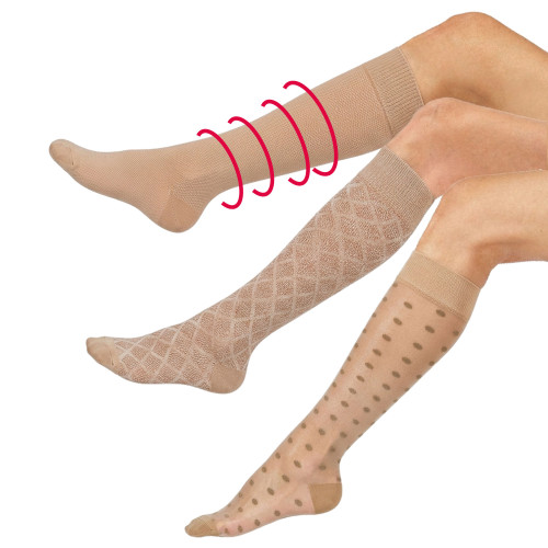 Mi-bas de compression (3 beiges + 3 noires) - les 6 paires (3)