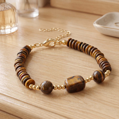 Bracelet perles Œil-de-tigre (3)