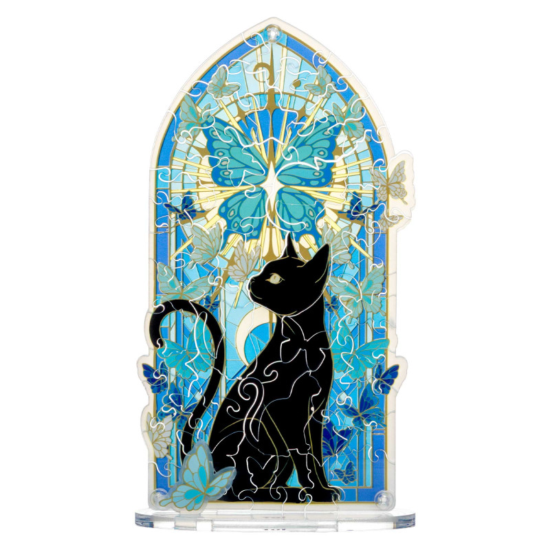 Puzzle transparence  chat & papillons