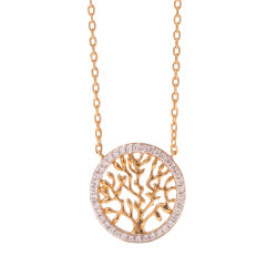 Collier arbre de vie plaqué or