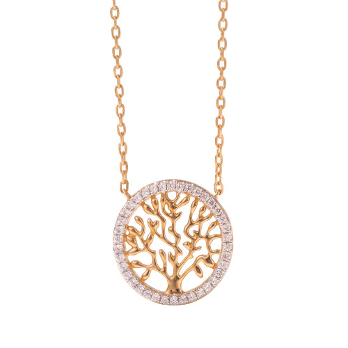 Collier arbre de vie plaqué or