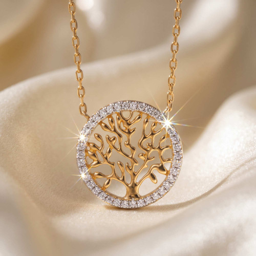 Collier arbre de vie plaqué or (2)