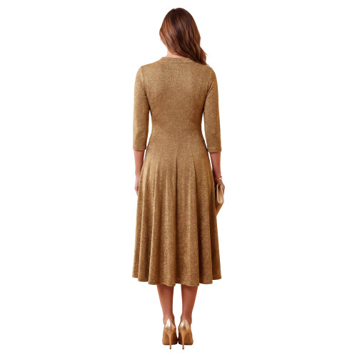 Robe drapée or (2)