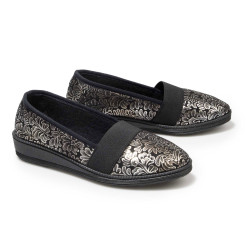 Ballerines argentées cuir