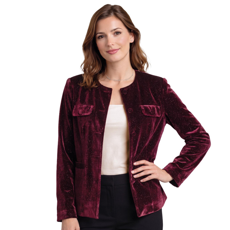 Veste velours Grenat