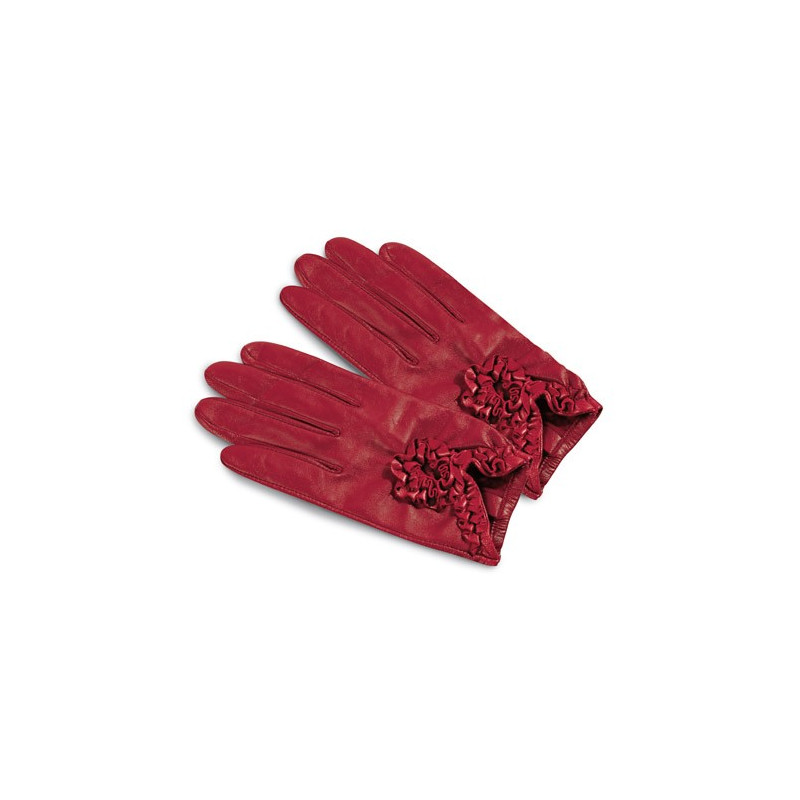 Gants cuir rubis