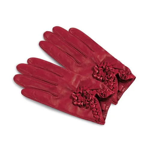 Gants cuir rubis