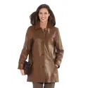 Manteau 3/4 cuir d’agneau