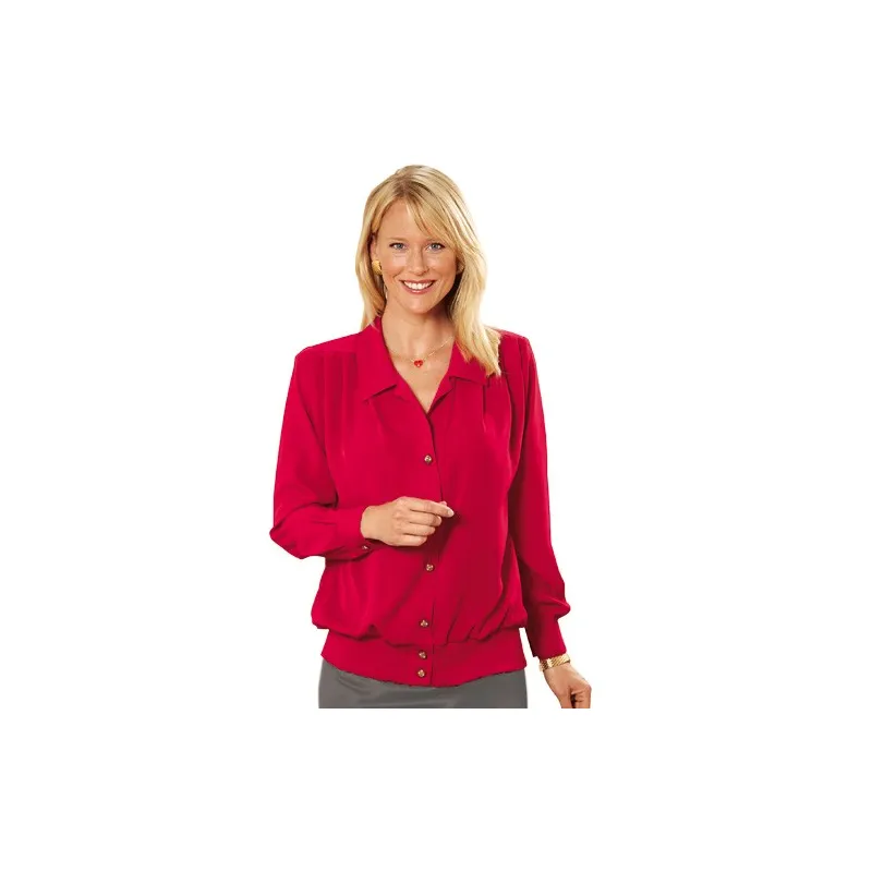 Chemisier blouson microfibre Rouge