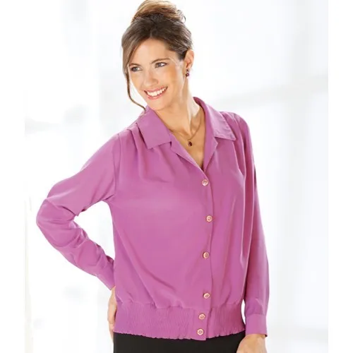 Chemisier blouson microfibre Rose