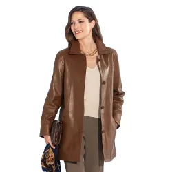 Manteau 3/4 cuir d’agneau