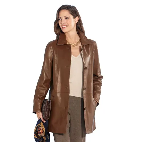 Manteau 3/4 cuir d’agneau