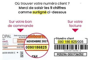 Indication pour trouver le numéro de client sur une facture