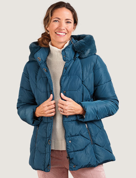 Doudoune ouatinée bleu canard